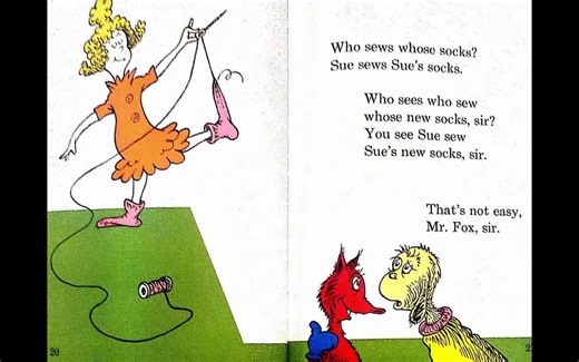 Youtube-Dr. Seuss's fox in socks
