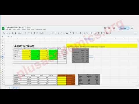 How to Create Capsim Google Spreadsheet Excel Template