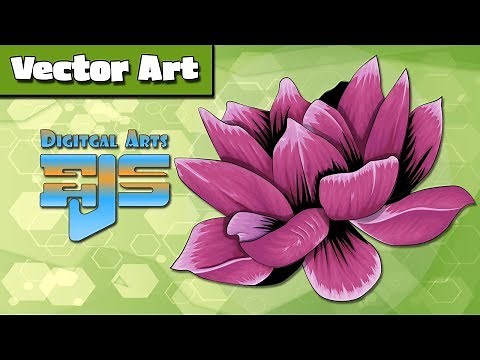Adobe Illustrator - Amazing Cartoon Vector Art - Lotus Flower - Speed Vector Art Video