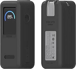 SIKAI CASE Silicone Case for Anker Prime Power Bank 9,600mAh 65W Raised Edges Design for AC Plug Integrated Dust Plug Precise Opening Compatible with Anker 65W Prime Power Bank Protective Case (Black)