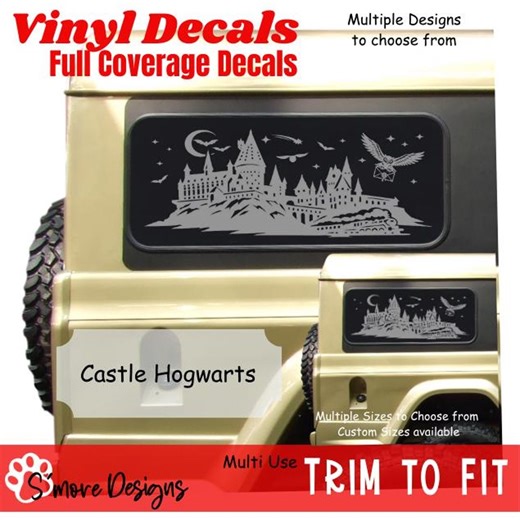 Wizard Castle Full Coverage Car Window Decal | Magical Fantasy Castle Vinyl Sticker | Rear Window Car Decal | Wizard Inspired Auto Decal - Etsy