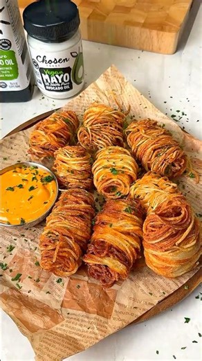 Crispy Spiral Potato Bites 🌀 #shorts #asmrcooking #potato