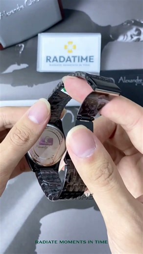 Alexandre Christie Black Dial Silver Stainless Steel, Case Silver