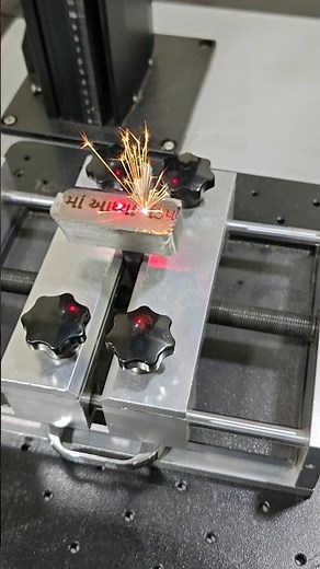 deep laser engraving by 50w fiber laser marking machine #fiberlaser #engraving