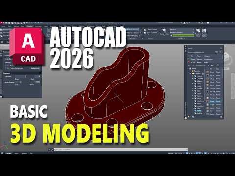 AutoCAD 2026 Basic 3D Modeling Tutorial For Beginner