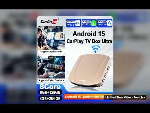 8G256G128G CarlinKit CarPlay Ai Box Android 15 Ultra WiFi6 Wireless Android Auto Adapter FOTA Upgrad