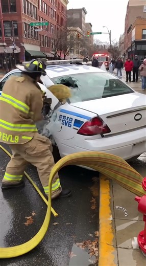 Police car blocking hydrant was the worst mistake #viral #fail