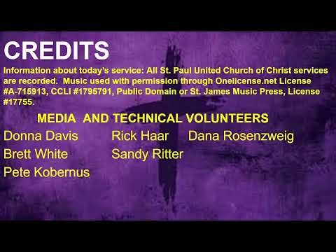 St. Paul UCC 9 AM Worship Service, March 22, 2026, "5th Sunday in Lent"