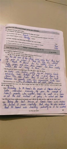 Std 9th || English Workbook || Lesson 4.5 The Last Lesson || #shorts #study #std9th