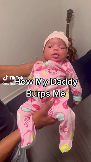 Ten-Day-Old Baby's Cute Burping Moments with Dad