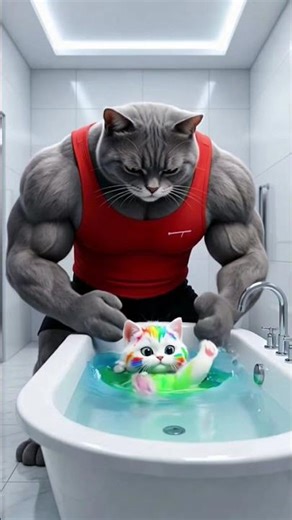 Dad cat loses control 😸 Kitten Turns The House In To A Pool 🚤