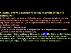 Debye model for heat capacity with complete derivation