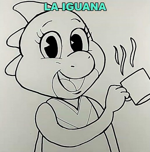 Drawing and Coloring The Iguana That Drank Coffee | Drawings for kids