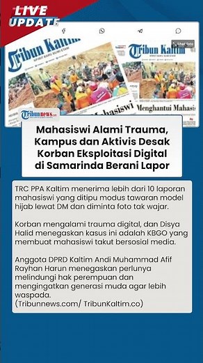 Modus Penipuan Tawaran Model Hijab di Samarinda Makan Banyak Korban,TRC PPA dan DPRD Kaltim Bersikap