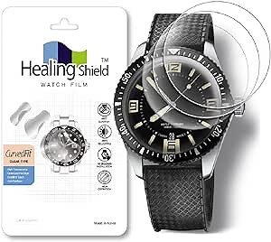 Healing Shield] Watch Screen Protector for Smart watch and Analog watch, Perfect Fit, Full Coverage, Anti Scratch watch protection film [3pack] (23mm)