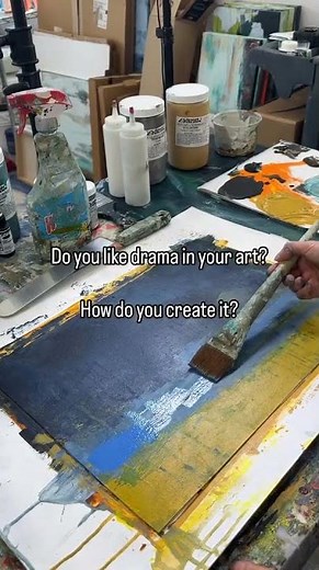 How I Create Drama in Abstract Art Using Dark Colors 🎨 #abstractart #dawnbaja #intuitivepainting