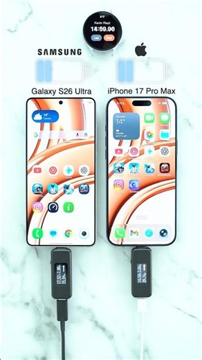 Samsung Galaxy S26 Ultra vs iPhone 17 Pro Max Charging Test! 🪫🔋