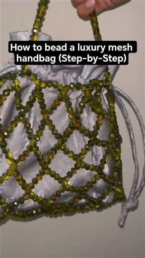 How to bead a luxury mesh handbag (Step-by-Step) #beadedbag #diy #handmade #aesthetic #shorts #fyp