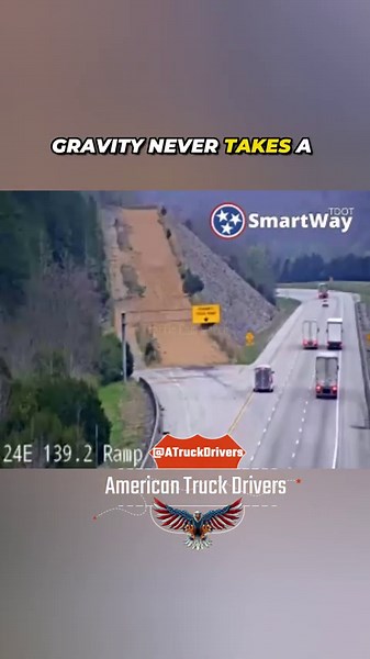 The truck took the runaway ramp and everything went sideways