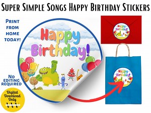 Super Simple Songs Birthday Stickers: 5 Sizes (digital Download) - Etsy