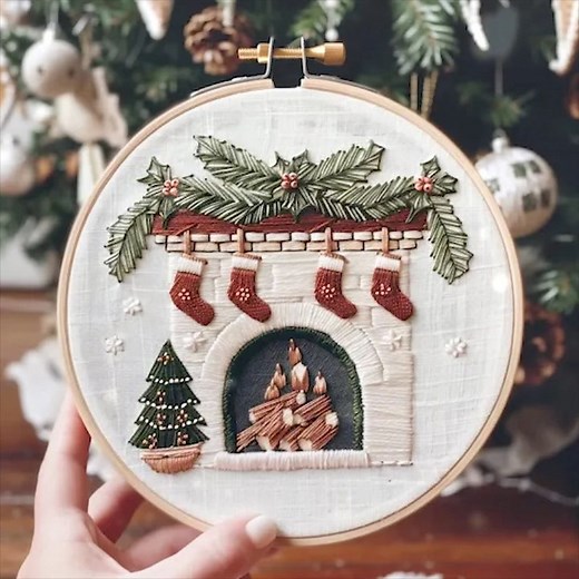 ☃️Perfect for a night of embroidery or for those who love a winter snowy landscape! This Winter Snowy Village Embroidery Craft Kit makes it easy to create your own Christmas party. | Documentw.MN09