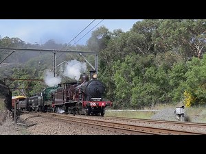 Australian steam locomotives 3265 & 3526 - Cowan bank - April 2025
