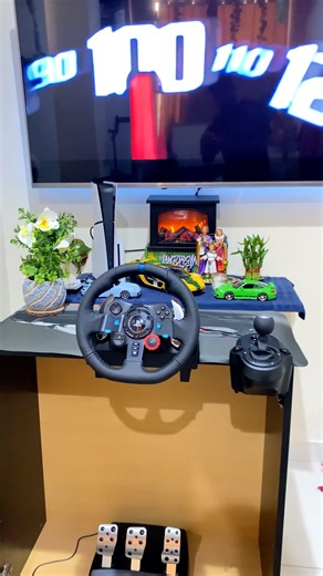 PS5 GAMING SETUP & LOGITECH STEERING WHEEL #viralreels #frozahorizon5 #gaming #playstation