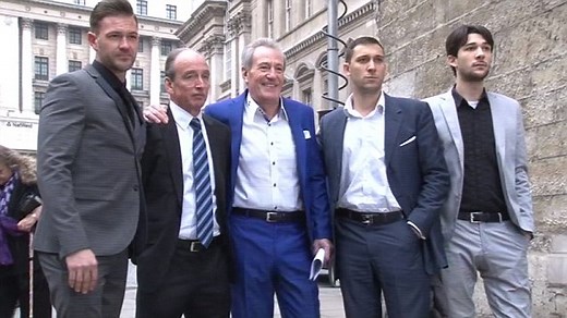 Celebs and husband Michael at Lynda Bellingham's memorial