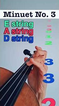 Minuet No. 3, Part 1 🎻 Violin Tutorial With Color Coded Strings 🔴🔵🟢