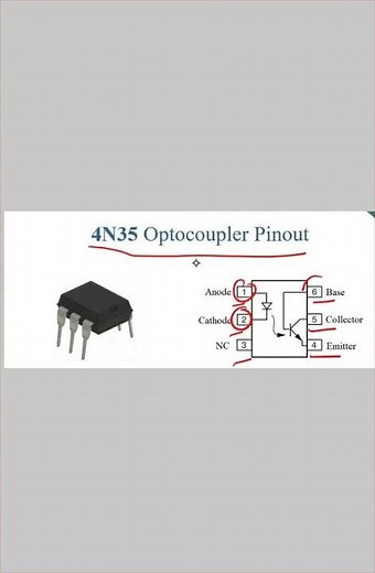 4n35 ic circuit diagram|4n35 optocoupler circuit|4n35 ic | #ytshorts #electronicscomponent
