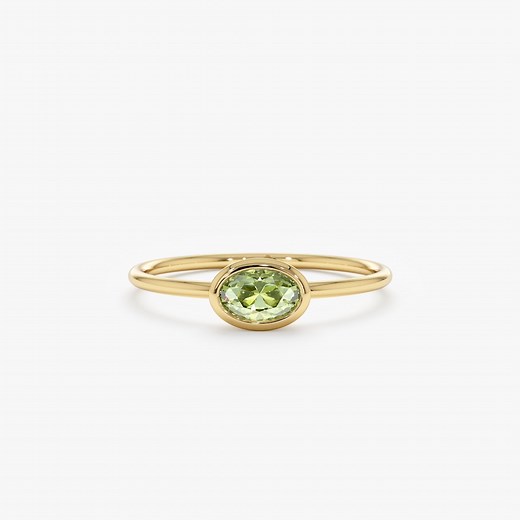 14k Solid Gold Peridot Ring, Large Oval Peridot, Bezel Setting, August Birthstone, Birthstone Jewelry, Green Peridot Gemstone, Linda - Etsy