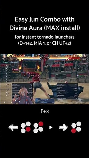 Easy 100+ damage Jun Combo with MAX install (Divine Aura) #tekken8 #season2 #combo #junkazama