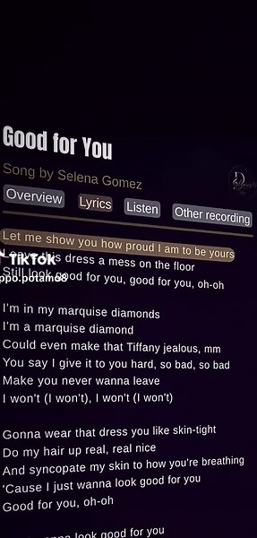 good for you🎵 #lyrics #selenagomez #fyp #music #viral | selena gomez