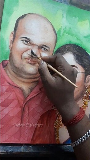Commission Work for Weeding.. Watercolor portrait Painting..