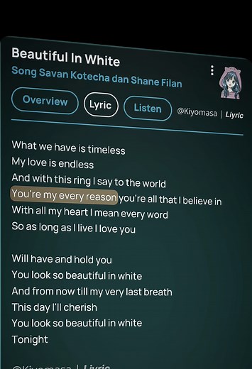 Beautiful In White — Romantic Song Lyrics Highlight