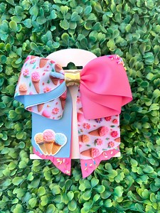 Ice Cream Hair Bow/ Cheer Bow/ Toddlers and Young Girls Hair Accessories - Etsy