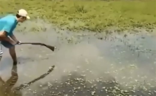 What Could Go Wrong? Dude Tries To Hit An Animal With His Rifle!