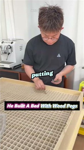 He Built A Bed With Wood Pegs 😱