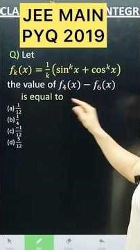 Let 𝑓_𝑘 (𝑥)=1/𝑘 (sin^𝑘 𝑥+cos^𝑘 𝑥) for k=1,2,3,… Then for all x∈R, the value of 𝑓_4 (𝑥)−𝑓