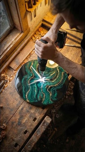 Building a MOUTAIN LODGE Table with Glowing Lava! 🌋❄️ #diy #woodworking #asmr #timelapse