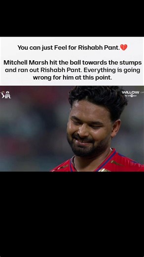 You can just Feel for Rishabh Pant. Marsh hit the ball towards the stumps and ran out Rishabh Pant.
