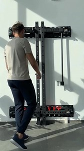 ATX-FBR-500 Folding Squat Rack! Need a rack but have limited space in your area? This space-saving rack folds to just 11cm, making it perfect for any workout area. | Sam's Fitness