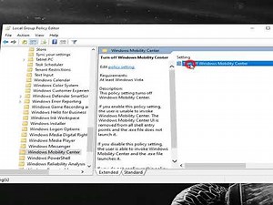 how to Disable or Enable Windows Mobility Center