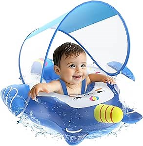 EagleStone Baby Float with Canopy, Infant Pool Float for Pool Game, Swimming Pool Floats, Baby Pool Float 3-36 Months