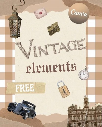 Free Vintage Elements in Canva #canva #canvaelements #canvatutorial #vintage