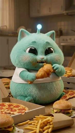 😱OMG.. what happened to Baby Alien Cat??? #catshorts #ai #funnyshorts #cat