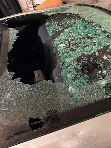 Large hail causes damage in Salina