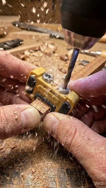 Miniature doweling jig #woodworking #tools #satisfying #wood #diyprojects #diy #interiordesign