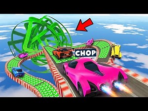 GTA 5 CHOP AND FROSTY BOOST THROUGH MEGA RAMPS