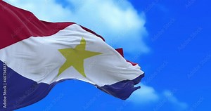 Seamless loop of Saba flag.